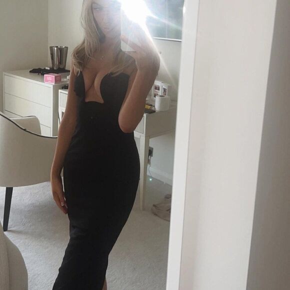 Aria Cove Women's Bandeau Plunge Wire Detail Maxi Strapless Dress Black SZ 6 NWT - Picture 5 of 10